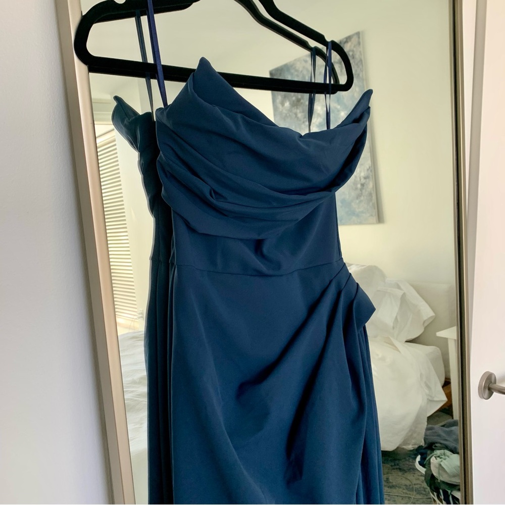 Chiara Boni La Petite Robe Dotai Strapless Navy Blue Gown NWT Size 40 IT / 4 US - Picture 4 of 8